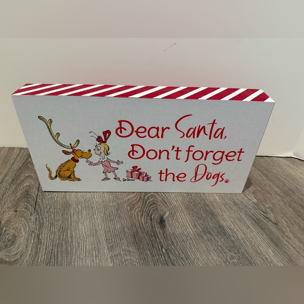Absolutely Adorable Dear Santa Max Wood Decor- NWT